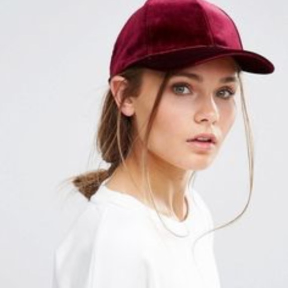 3/$20 Maroon Metallic Velour Baseball Hat - Picture 2 of 6